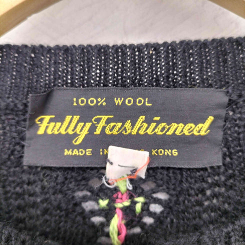 fully fashioned 香港製 フラワーデザインカーディガン レディース JPN:L