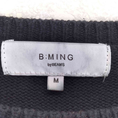 ビーミングバイビームス B:MING by BEAMS 札プリントクルーネックニット メンズ M