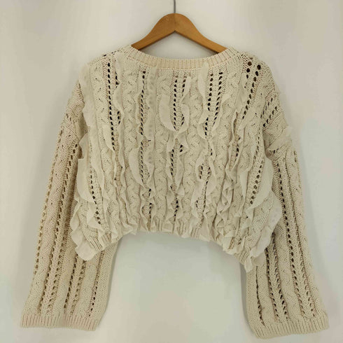 ザラ ZARA ローゲージ フリル クロップドニット レディース import:M