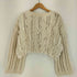 ザラ ZARA ローゲージ フリル クロップドニット レディース import:M