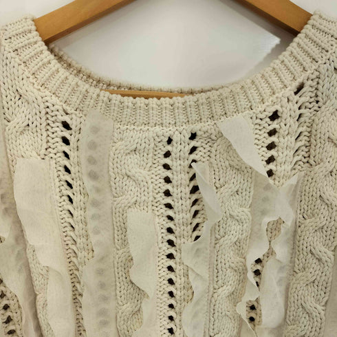 ザラ ZARA ローゲージ フリル クロップドニット レディース import:M