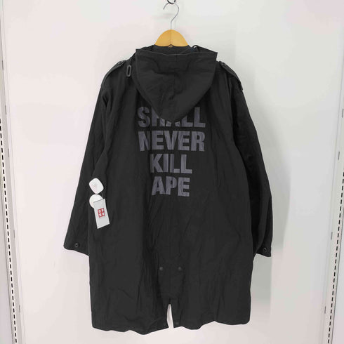 アベイシングエイプ A BATHING APE ロゴプリント モッズコート APE SHALL NEVER KILL APE メンズ JPN:L