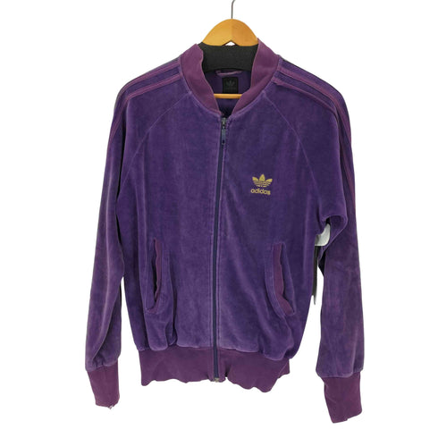 アディダス adidas 00s トレフォイルロゴ刺繍 ベロアトラックジャケット メンズ JPN:S