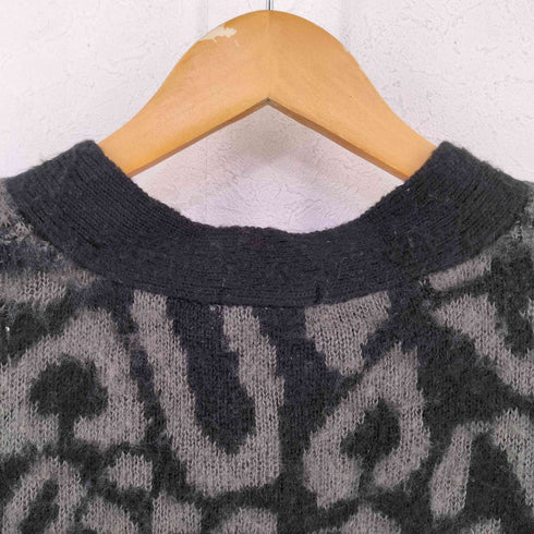 Bernings Sho レオパード柄 アクリル モヘアタッチ カーディガン Y2K メンズ L