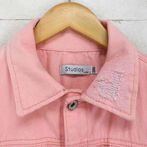 studios A098 ダメージデザインデニムトラッカージャケット メンズ 3XL