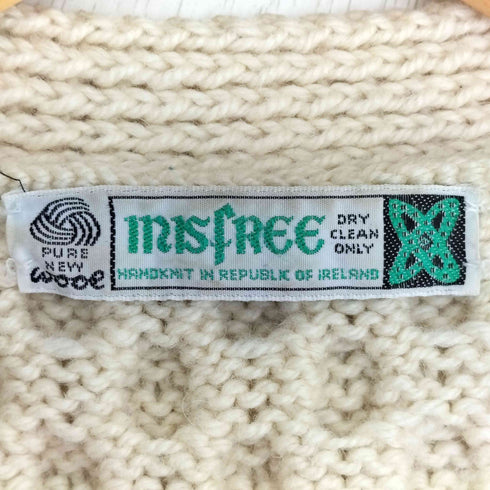 INISFREE アイルランド製 クルミボタン フィッシャーマンニット カーディガン メンズ