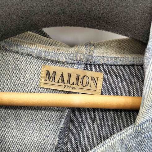 MALION マリオンヴィンテージ パッチワーク フーデッド デニムジャケット レディース FREE