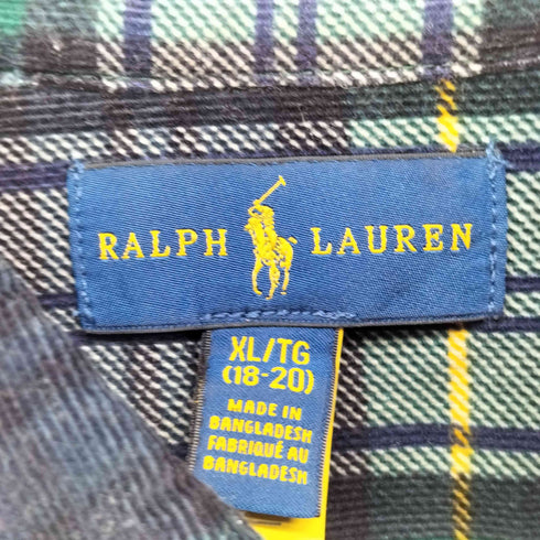 ラルフローレン RALPH LAUREN ポニー 刺繍 L/S プリント コーデュロイ ボタンダウン シャツ メンズ XL(18-20)