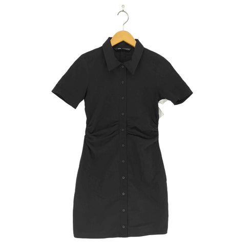 ザラ ZARA フロントギャザーシャツワンピース レディース S