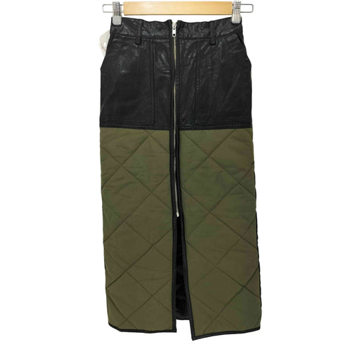 コースタイル KOH.STYLE フェイクレザー ナイロン 切替 キルティング スカート レディース JPN:S