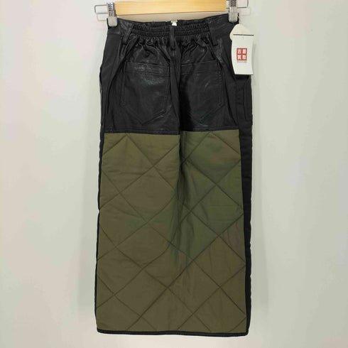 コースタイル KOH.STYLE フェイクレザー ナイロン 切替 キルティング スカート レディース JPN:S