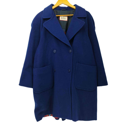 ヘルノ Herno MADE IN ITALY 裏地総柄シルク100% カシミア混 ウールダブルブレストコート レディース