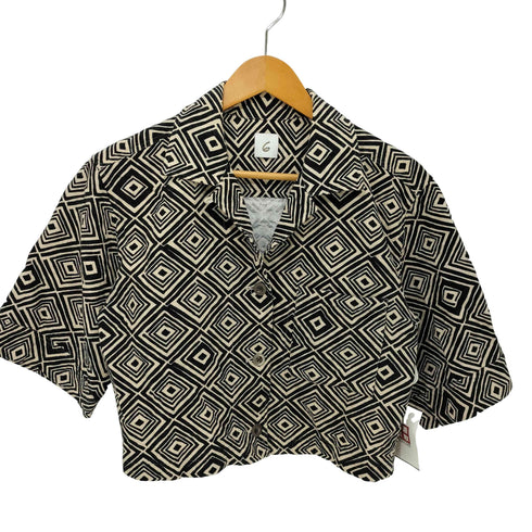 ロクビューティーアンドユースユナイテッドアローズ 6 BEAUTY & YOUTH UNITED ARROWS PRINT SHORT SLEEVE SHIRT ダイヤ柄 プリントショートスリーブジャケット レディース