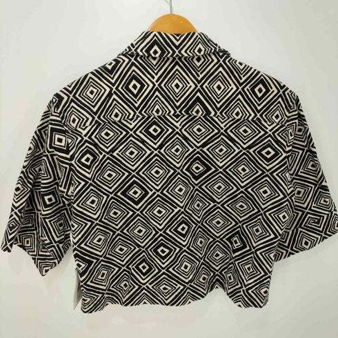 ロクビューティーアンドユースユナイテッドアローズ 6 BEAUTY & YOUTH UNITED ARROWS PRINT SHORT SLEEVE SHIRT ダイヤ柄 プリントショートスリーブジャケット レディース