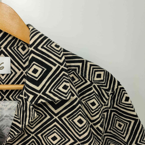 ロクビューティーアンドユースユナイテッドアローズ 6 BEAUTY & YOUTH UNITED ARROWS PRINT SHORT SLEEVE SHIRT ダイヤ柄 プリントショートスリーブジャケット レディース