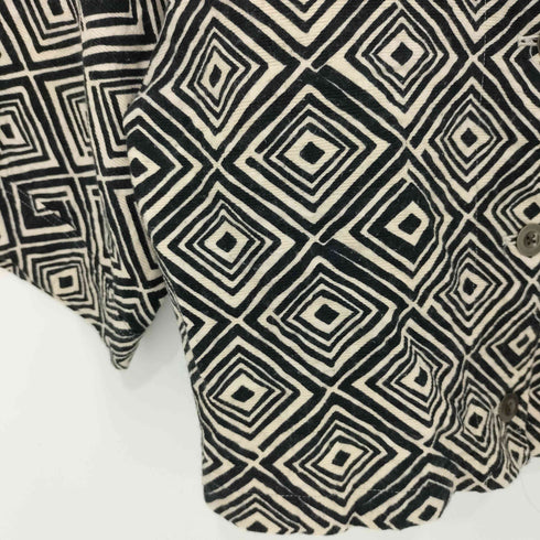 ロクビューティーアンドユースユナイテッドアローズ 6 BEAUTY & YOUTH UNITED ARROWS PRINT SHORT SLEEVE SHIRT ダイヤ柄 プリントショートスリーブジャケット レディース
