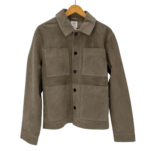 ザラマン ZARA MAN LIMITED EDITION ポケット付きスエードレザージャケット メンズ import:S