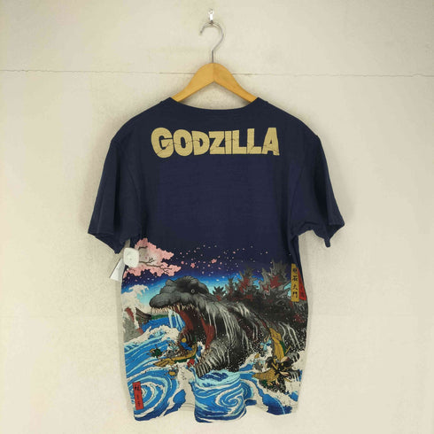 特撮プリント 怪獣 浮世絵 クルーネックTシャツ メンズ JPN:XL