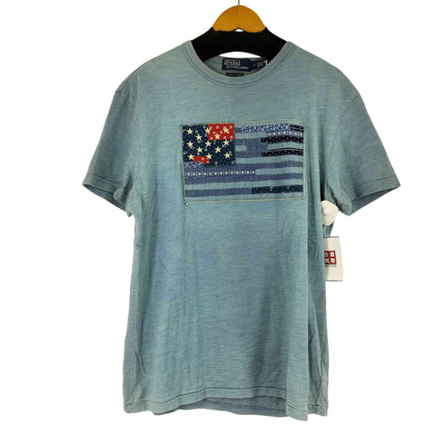 ポロバイラルフローレン Polo by RALPH LAUREN 星条旗 刺繍 クルーネックTシャツ CLASSIC FIT INDIGO メンズ JPN:M