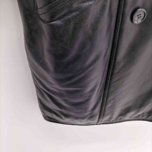 SOPHIA 羊革 ラムレザー ダブルブレスト レザー コート レディース JPN:38