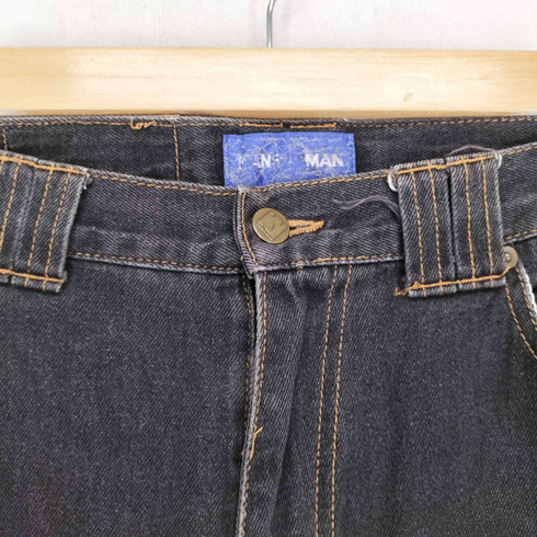 カンサイマン KANSAI MAN バックポケット刺繍ブラックデニムパンツ メンズ