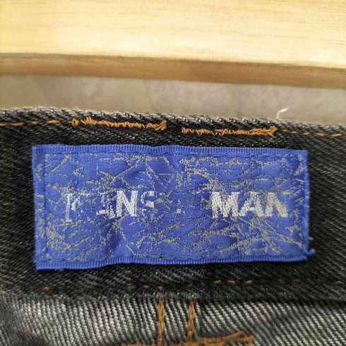 カンサイマン KANSAI MAN バックポケット刺繍ブラックデニムパンツ メンズ