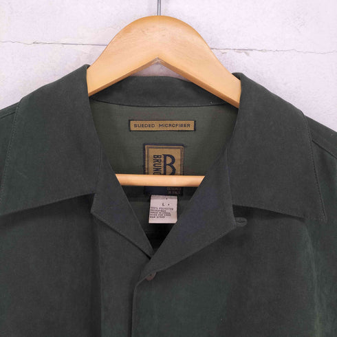 ブルーノ BRUNO SUEDED MICROFIBER スエード開襟シャツ メンズ L