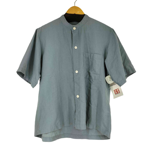 ユナイテッドアローズグリーンレーベルリラクシング UNITED ARROWS green label relaxing ALBINI C/L バンドカラー 半袖 シャツ メンズ import:S
