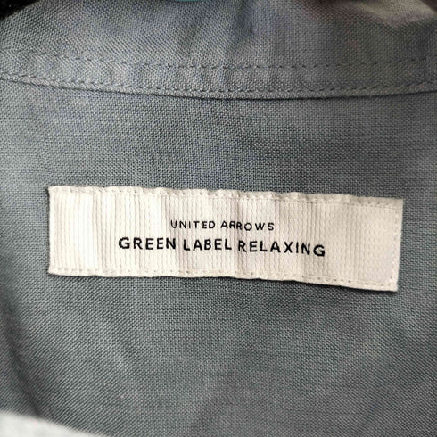 ユナイテッドアローズグリーンレーベルリラクシング UNITED ARROWS green label relaxing ALBINI C/L バンドカラー 半袖 シャツ メンズ import:S