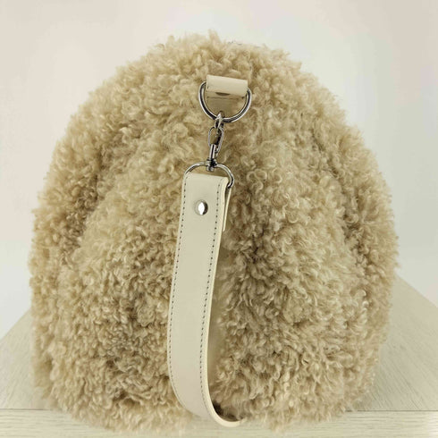 BIo wear 24aw FAUX FUR BOSTON フェイクファー ボストンバッグ クリーム メンズ