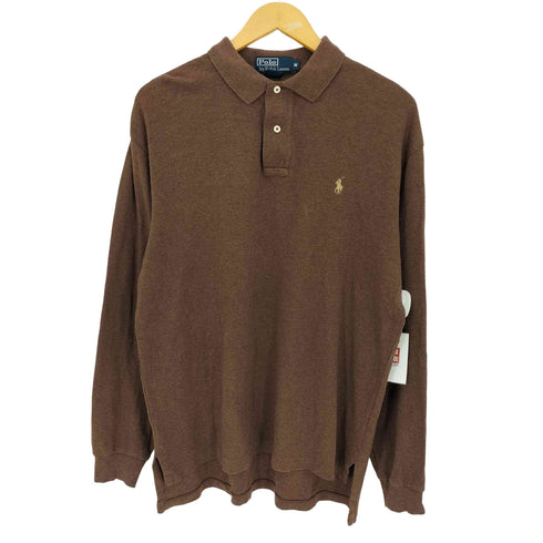 ポロバイラルフローレン Polo by RALPH LAUREN 90s ポニー刺繍 コットン 長袖 ポロシャツ メンズ import:M