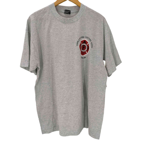 90S FRUIT OF THE LOOM ボディ BEST タグ USA製 CHARLOTTE FIRE FIGHTERS ASSOC 両面 プリント Tシャツ 袖シングル メンズ import:XL