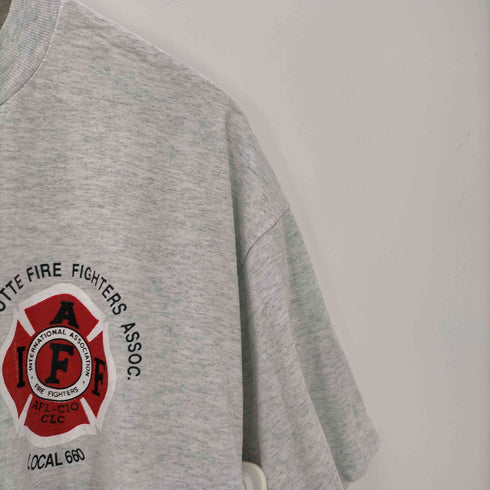 90S FRUIT OF THE LOOM ボディ BEST タグ USA製 CHARLOTTE FIRE FIGHTERS ASSOC 両面 プリント Tシャツ 袖シングル メンズ import:XL