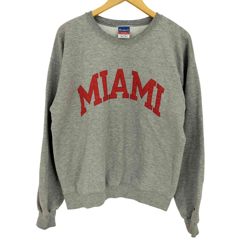 チャンピオン Champion 00s MADE IN MEXICO フロントワッペン 霜降りスウェット 目あり MIAMI メンズ import:M