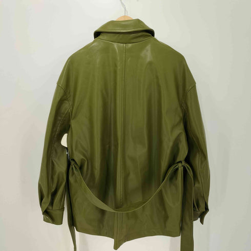 エイチアンドエム H&M ベルテッド フェイクレザー ジャケット レディース import:M