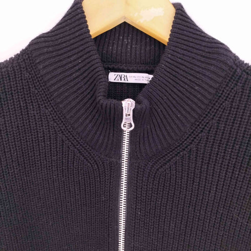 ザラ ZARA リブ ダブルジップ ドライバーズニット メンズ import:XL