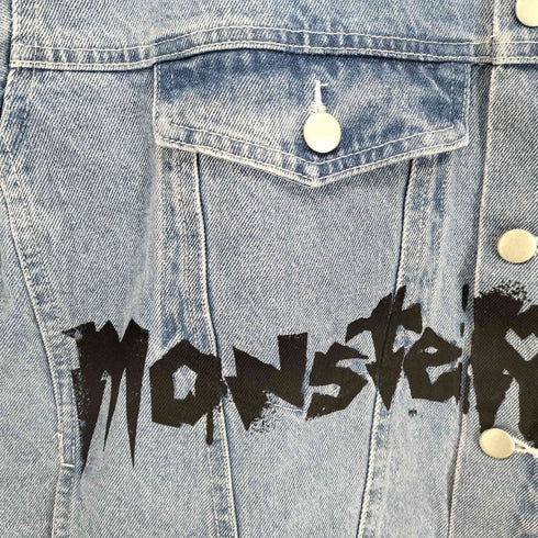 MONSTER 両面プリント デニムジャケット メンズ L