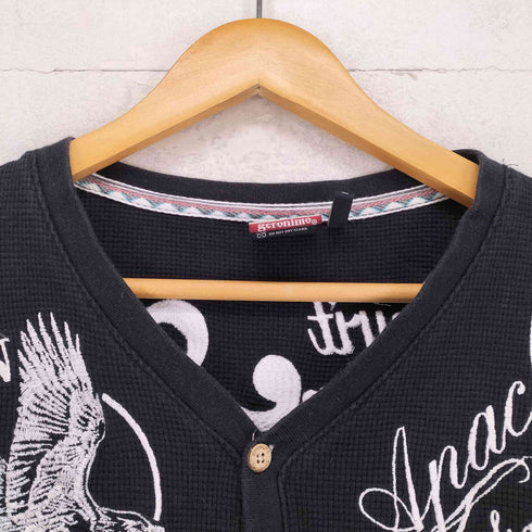 geronimo Y2K 平成 グランジ イーグル 刺繍ヘンリーネックカットソー メンズ JPN:XL