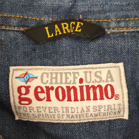 geronimo フェザー イーグル デニムウエスタンシャツ メンズ JPN:L