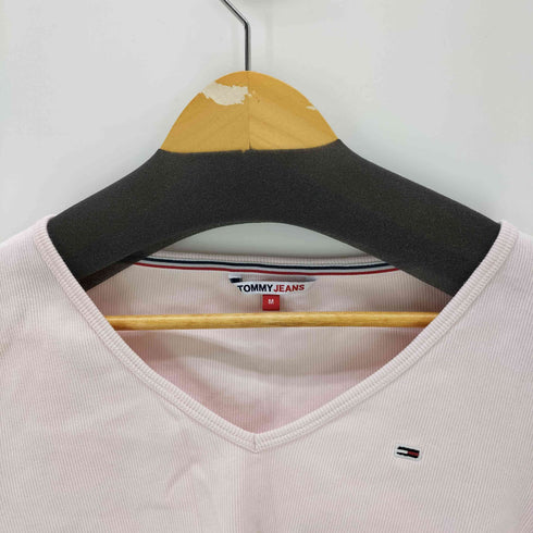 トミージーンズ tommy jeans ロゴ刺繍 クロップド カットソー レディース import:M