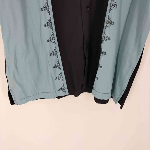 ジョンヘンリー JOHN HENRY バイカラー ストライプ S/S キューバ 開襟シャツ メンズ import:XL