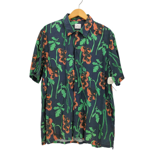 ピーエスポールスミス PS Paul Smith フローラル 総柄 プリント S/S オープンカラー アロハ シャツ メンズ import:XL
