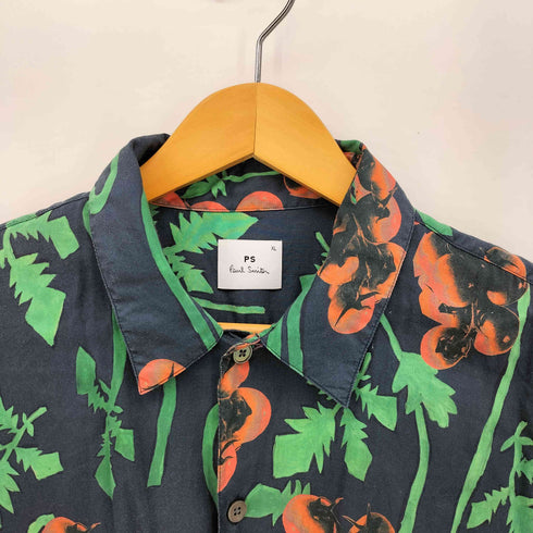 ピーエスポールスミス PS Paul Smith フローラル 総柄 プリント S/S オープンカラー アロハ シャツ メンズ import:XL