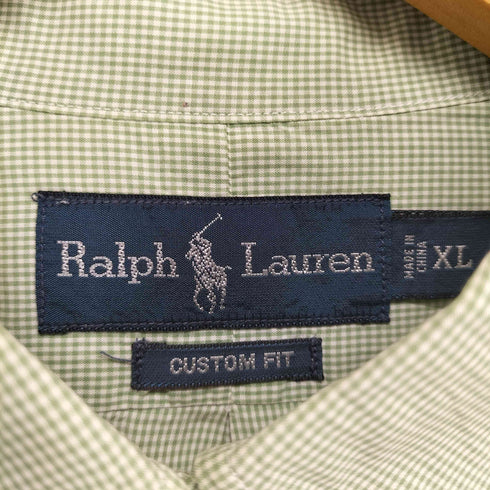 ラルフローレン RALPH LAUREN CUSTOM FIT チェック柄ポニー刺繍BDシャツ メンズ XL