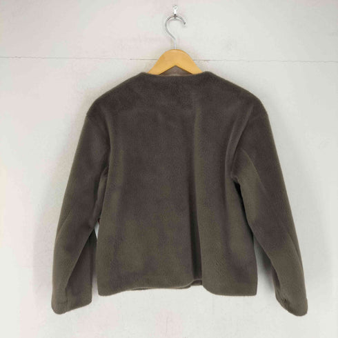 ユニクロ UNIQLO スムースヤーンフリースノーカラージャケット レディース M