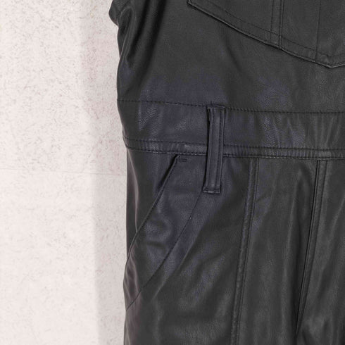 ラングラー Wrangler フェイクレザー フレアーオーバーオール レディース