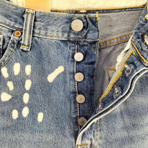 リーバイス Levis 501 WARP STRETCH BAEZ 14.04oz カットオフ ブリーチ加工デニムパンツ メンズ w33
