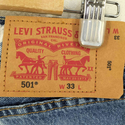リーバイス Levis 501 WARP STRETCH BAEZ 14.04oz カットオフ ブリーチ加工デニムパンツ メンズ w33