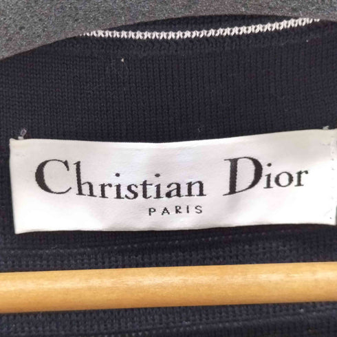 クリスチャンディオール Christian Dior イタリア製 ボーダー コットン ニット ジャケット レディース FR:38