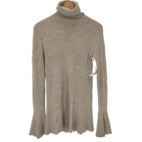 babaco 20AW CABLE EYELET TURTLE NECK SANDBEIGE ケーブル アイレット タートルネック ニット セーター レディース FREE